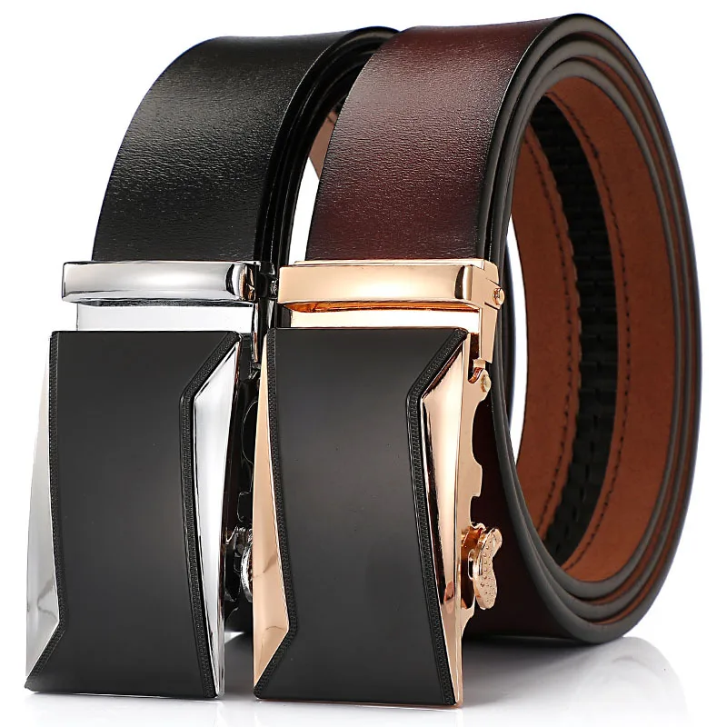 

Ремень с автоматической пряжкой мужской, кожаный пояс для джинсов, повседневный деловой