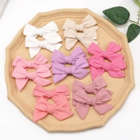 20Pcs/Lot 10Colors Girls Cotton Hair Bows Clips Cute Barrettes Headwear Boutique Hairpins Kids Children Hair Accessories