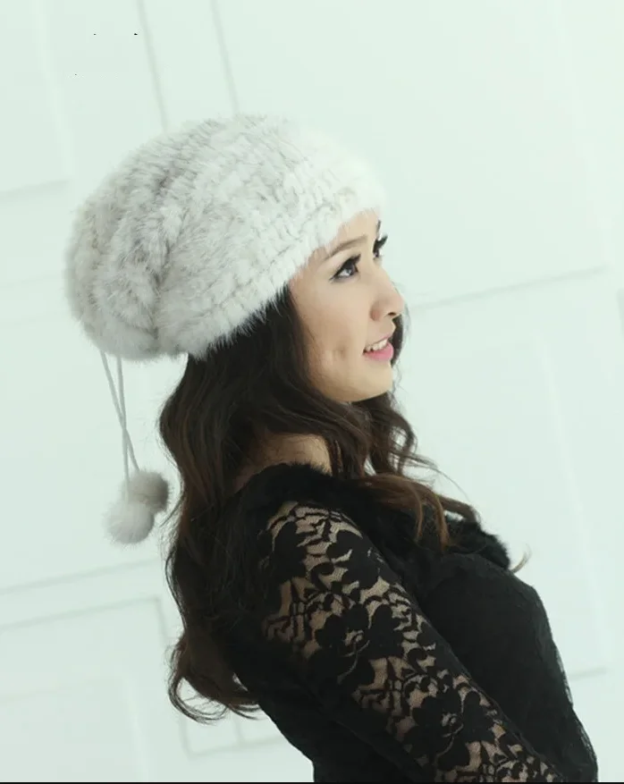 Damen Winter Echtpelz Mütze aus Nerz, Locker Geschnitten, Vintage-Stil, Warm und Gemütlich, Retro-Kappe für Damen – Detail 14