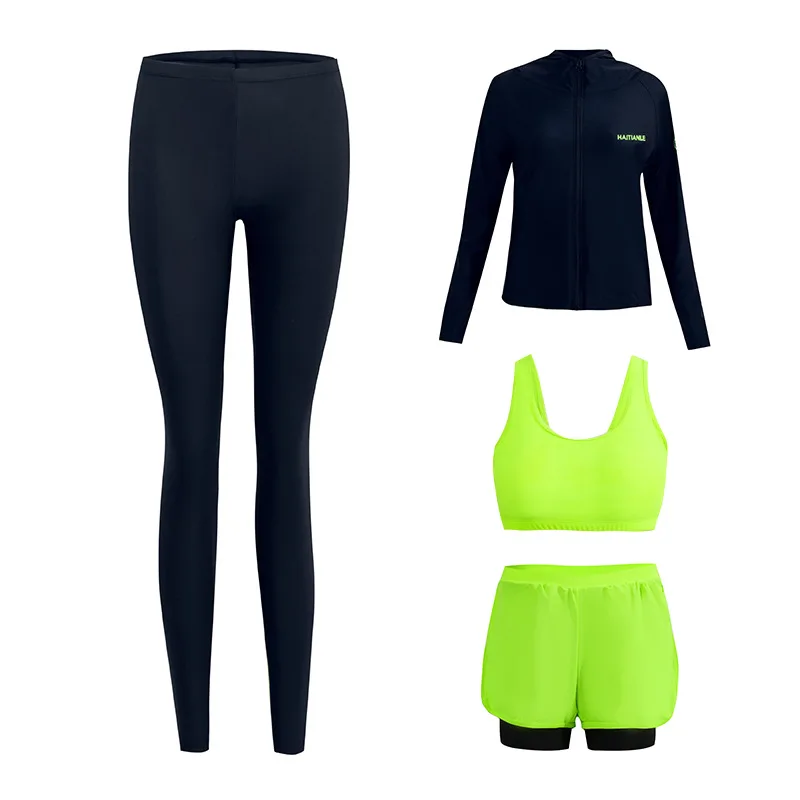 Men's Long Sleeve Rash Guard Zipper Swimwear 3-Piece Swimsuit Surfing Women's 5-Piece Set Bathing Suits for Couples