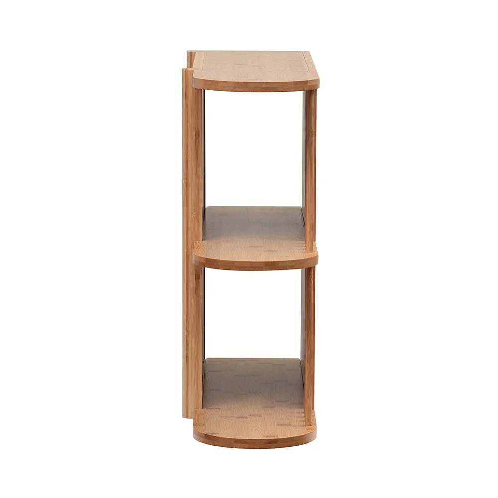 Bamboo Natural Contemporary Home Hotel Glass Bathroom Wall Cheap Bamboo Frame Mirror Cabinet with Shelf