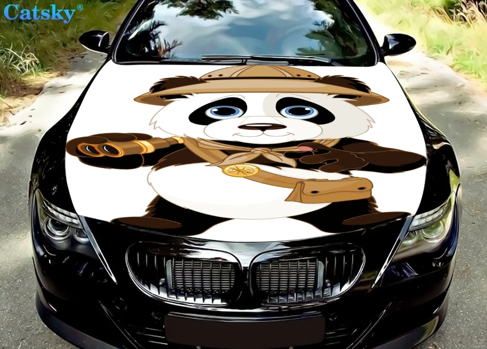 

Panda, panda car sticker, panda sticker,Car Floor Mats,Car hood wrap lion decal, bonnet vinyl sticker, full color graphic decal