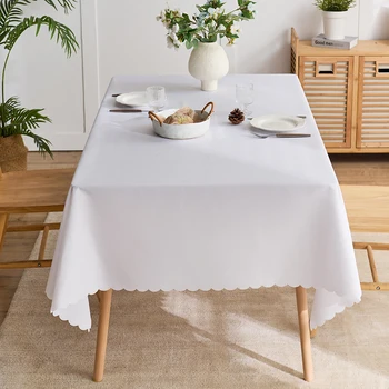 Nappe blanche pour dîner à domicile, couverture de table surdimensionnée pour banquet de mariage, couverture de fête en plein air, décoration d'hôtel 1