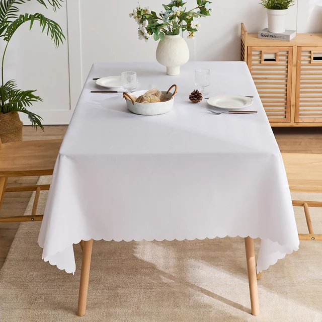 Nappe blanche pour dîner à domicile, couverture de table surdimensionnée pour banquet de mariage, couverture de fête en plein air, décoration d'hôtel 1