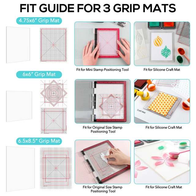 Multi-Use Non-Slip Sticky Mats with Stamp Positioning Tool 2
