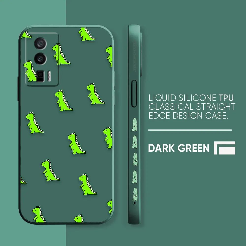 thumbnail image 1 of Case For Redmi K60E K50 K40S K40 K30 K20 10C 9 8A 8 10 Pro 4G 5G Colour Simple Liquid silicone Case Cute Little Cartoon Dinosaur, 1 of 5