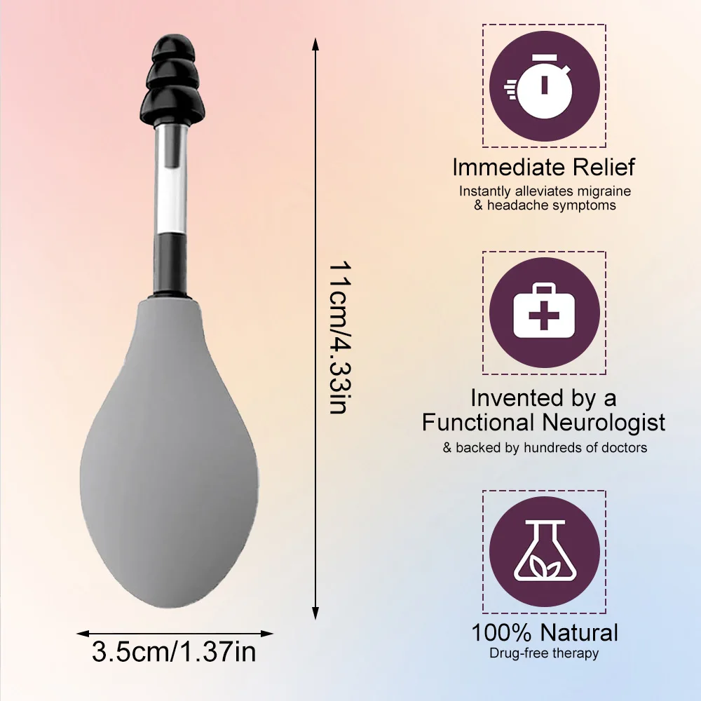 Ear Pressure Tool Portable Ear Pressure Relief Suction Device Wih 3 Sizes Of Earplugs Inner Ear Pressure Relief Tool for Headach 4