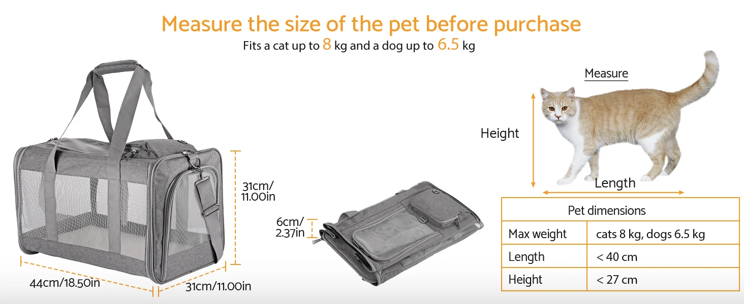 collapsible cat carrier dog pet carriers dogs car seat airline approved bag travel cabin