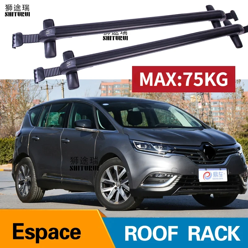 

2Pcs Roof bars For RENAULT Espace, 5-dr MPV, 2015- 2017 2018 2019 Aluminum Alloy Side Bars Cross Rails Roof Rack Luggage