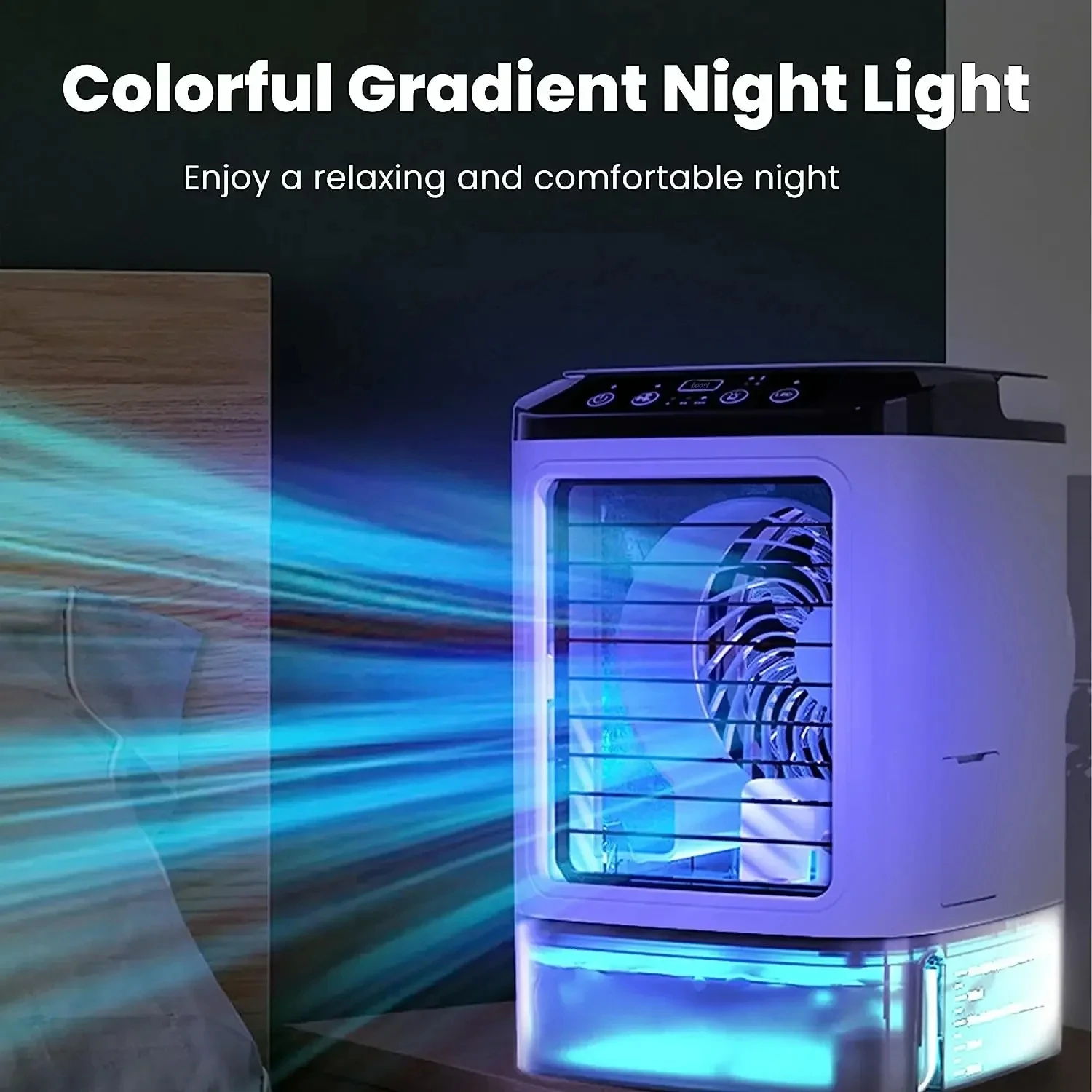 Air Conditioner Portable Fan Desktop Dual Spray Ultrasonic Atomization 3-Speed Mute Air Cooler Night Light Electric Fan for Home 3 Air Conditioner Portable Fan Desktop Dual Spray Ultrasonic Atomization 3-Speed Mute Air Cooler Night Light Electric Fan for Home 3