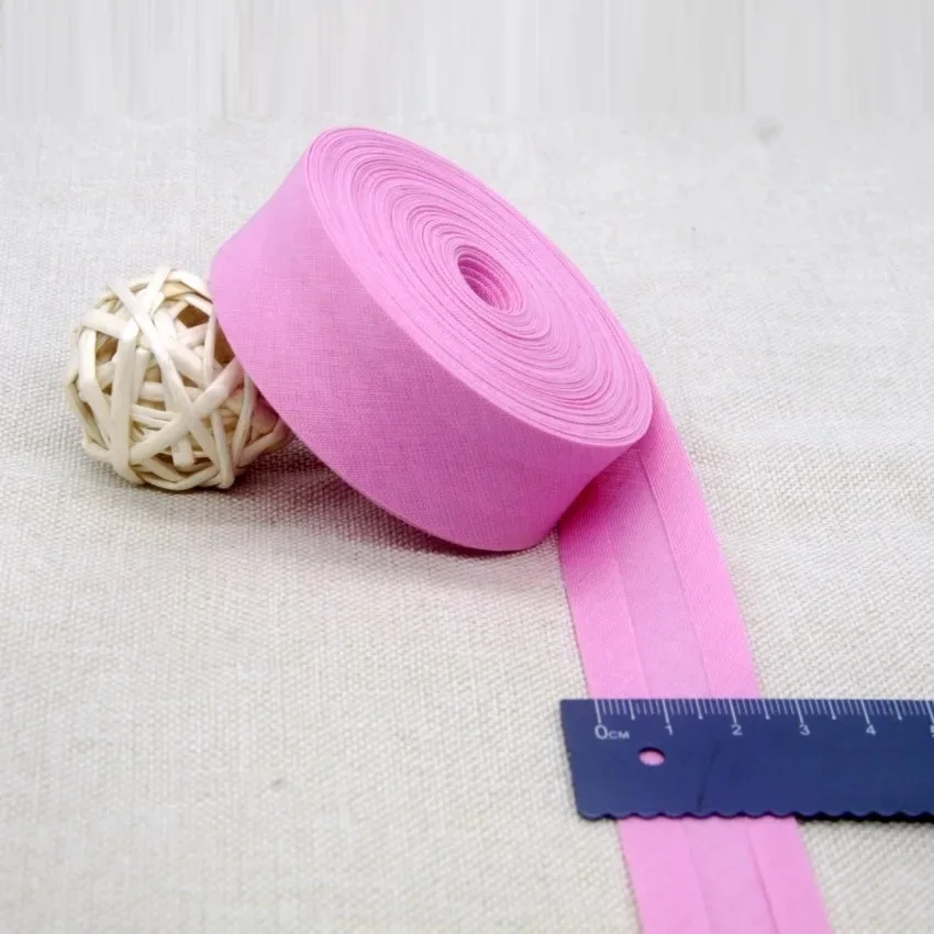 Premium Cotton Folded Bias Tape - 25mm Fabric Binding for Sewing Projects (5 Meters)