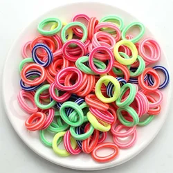 Vibrant Nylon Elastic Hair Bands - Colorful Ponytail Holders & Scrunchies - 100pcs (Colors 8)