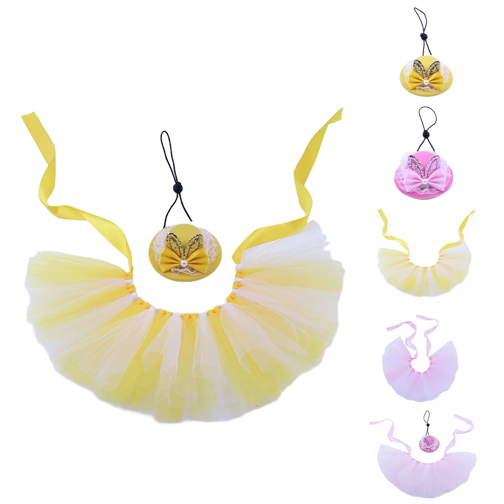 Dog Tutu Tulle Dress With Headwear Dog Costume Skirt For Puppy Cats Bunny Pet Outfit Birthday Princess Ballerina Dress Supplies