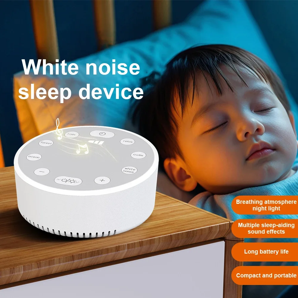 White Noise Machine Portable Baby Sleep Machine Soothing Sounds Sleep Therapy Sound Monitor Generator For Babies Adult Relax white noise machine,sleep aid device