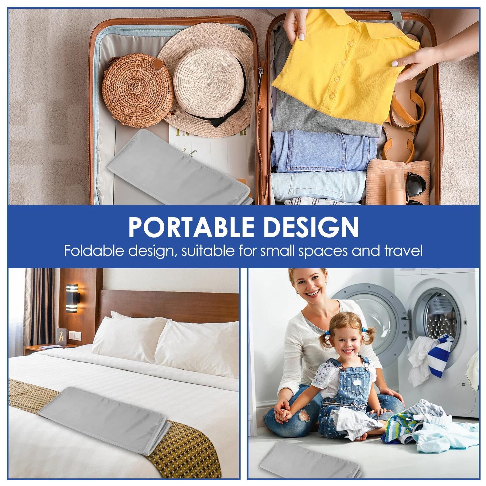 Ironing Mat Washer Dryer Cover Board Heat Resistant Portable Travel Clothes Protector Board Table Top Laundry Pad