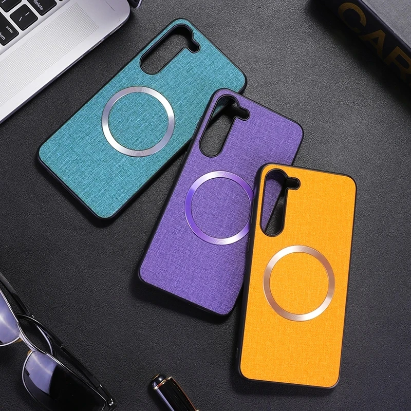 Sleek Fabric Case with Magnetic Charging Compatibility and Silicone Protection