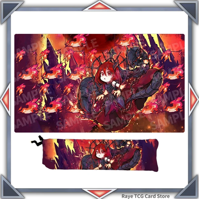 Yugioh OCG Prisoner Princess of Fruitful Flames Card Pad Paymat YGO Mat 60*35cm DIY in Stock