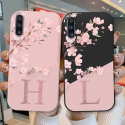 Letter Flower Phone Case For Samsung Galaxy A50 A50S A30S A70 Shockproof TPU Bumper Soft Silicone Cover For Samsung A 70 Fundas