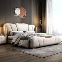 Sommeil Unique lit nordique cadre rembourré tables de nuit lit Queen Size tête de lit Muebles Para dortoir chambre ensemble meubles 1