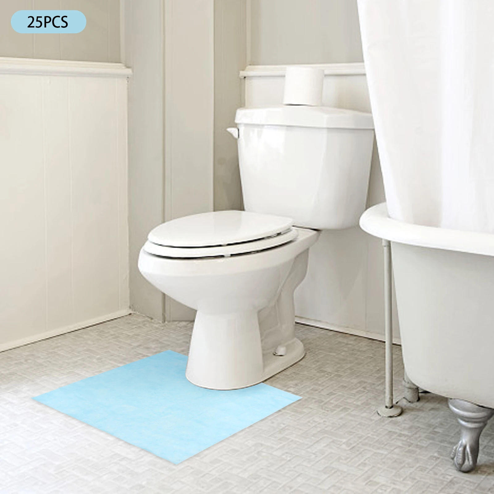 25Pcs Non-Slip U-shaped Incontinence Pads Disposable Toilet Mat Toilet Contour Pads Rug for Kids Bathrooms 2