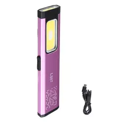 Compact Rechargeable LED Keychain Flashlight with Cap Clip and Magnetic Base (B)