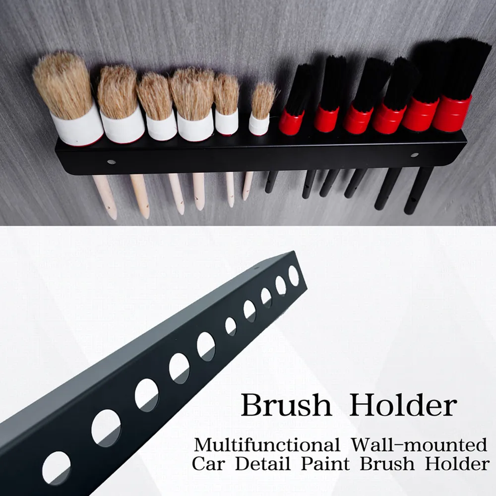 Detailing Brush Holder-Organizer for 10 Car Detailing Brushes, Lightweight Design,Easy Wall Mounting for Auto Detailing Supplies 3
