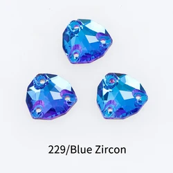 28-Piece Colorful Crystal Sew-On Rhinestone Set - 17x17mm (Blue Zircon 229)