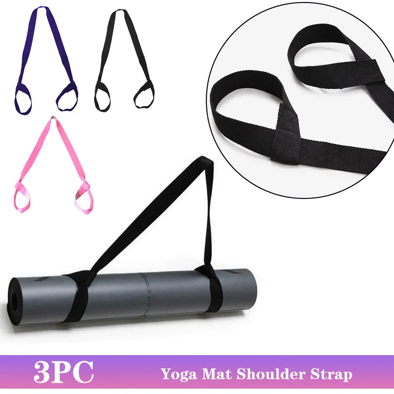 Yoga Mat Strap Belt 3PC Adjustable Sports Sling Shoulder Carry Belt Exercise Stretch Fitness Elastic Yoga yoga resistance bands yoga strap aerial yoga strap
