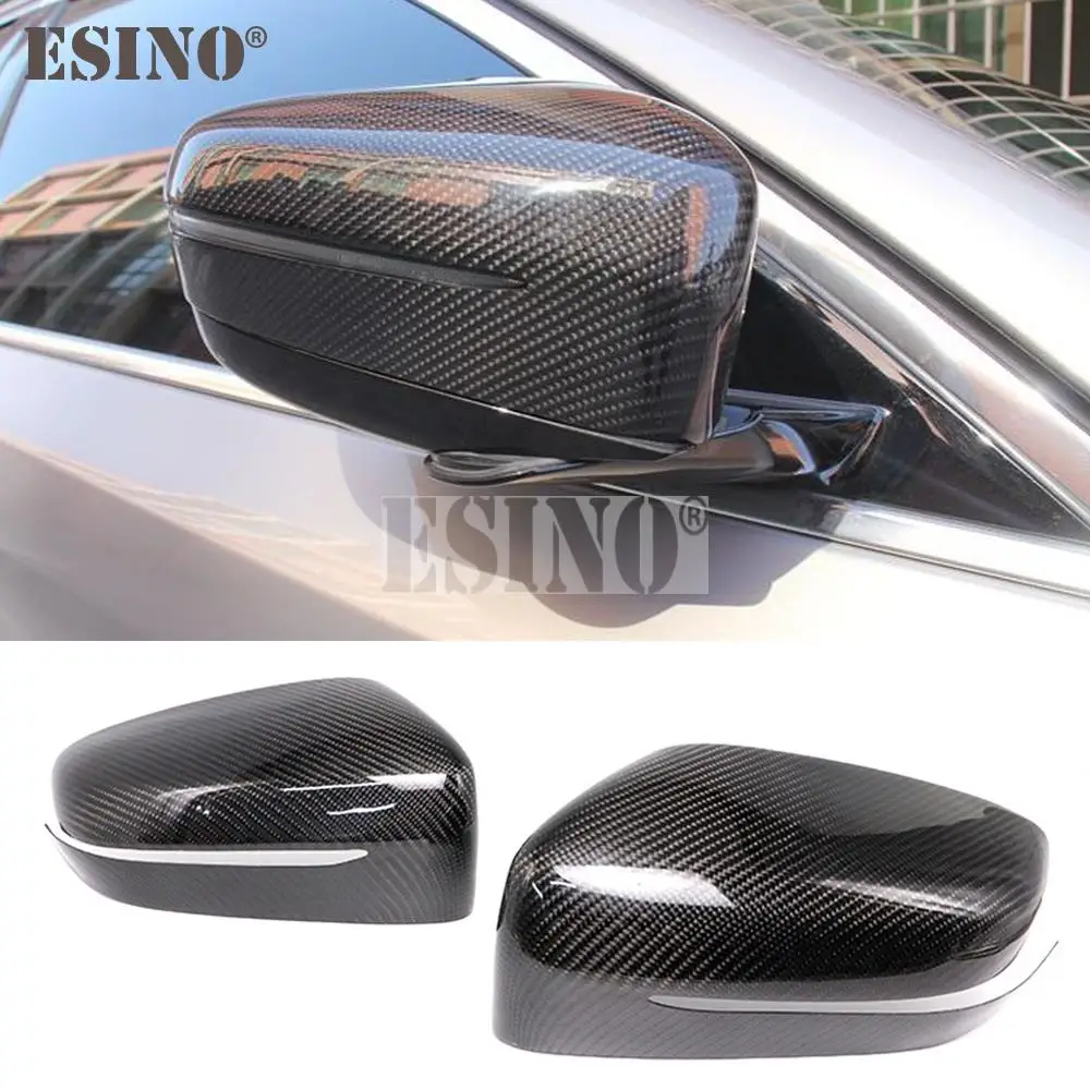 2xRealCarbonFiberRearviewSideMirrorAdhesiveCoversCaseTrims