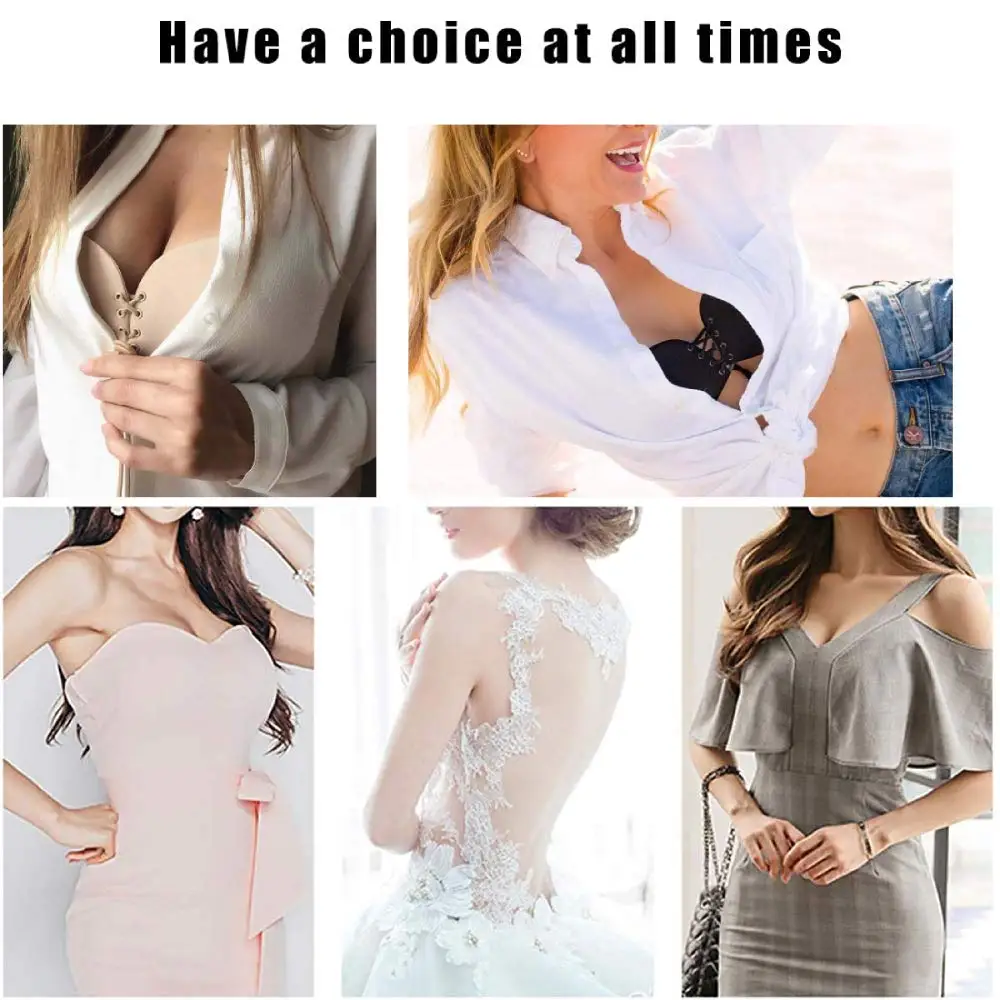 Angel Wings Reusable Strapless Sticky Invisible Push Up Self Adhesive  Silicone Bra Nipple Covers for Women's Backless Dress