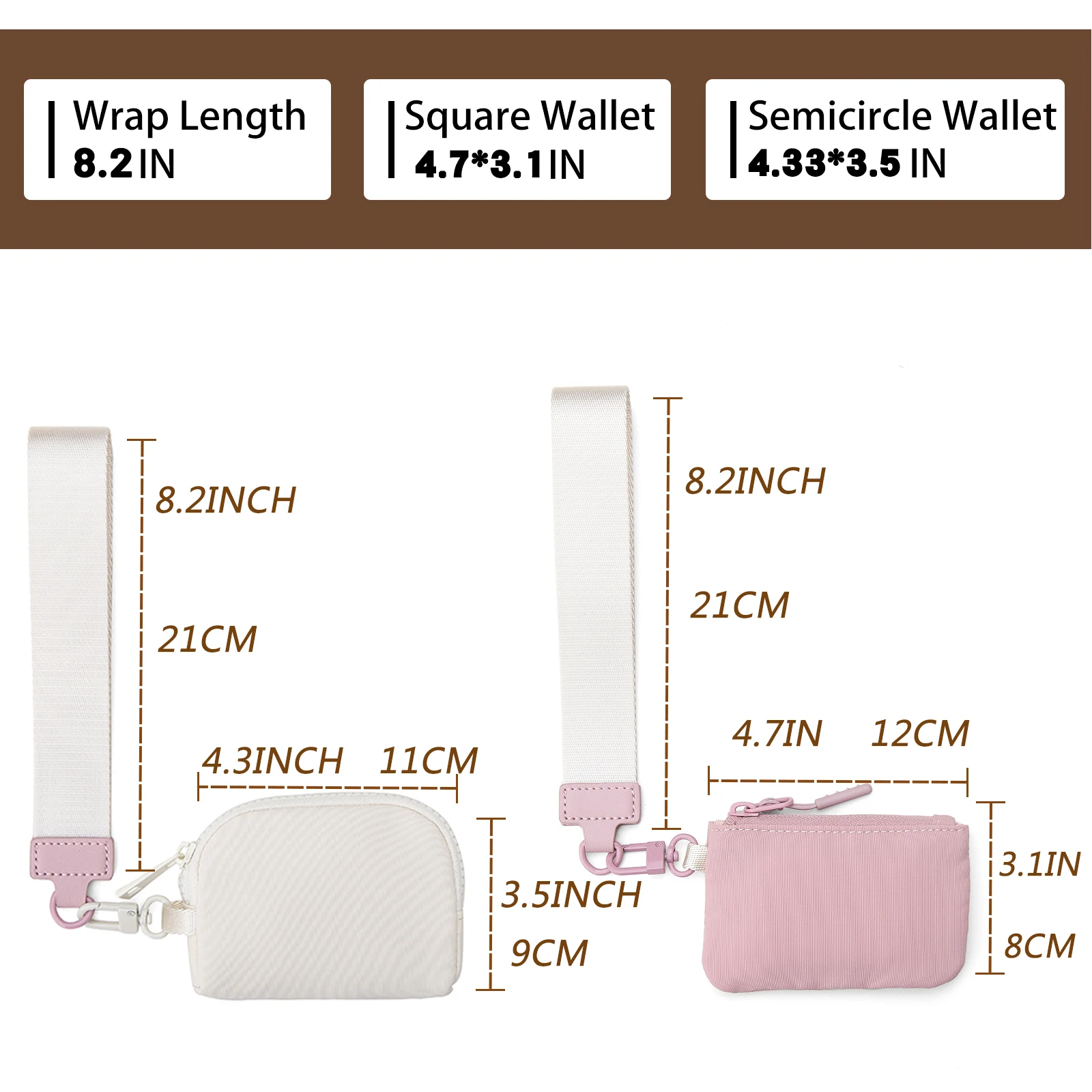 pc Mother's Memory Mini Zipper Wristband Wallet, Female Double Pocket Handbag, Portable Keychain Wallet, Coin Wallet 4