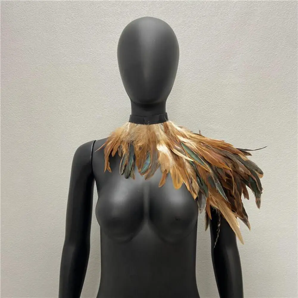 

Fake Feather Shawl Cosplay Feather Shrug Shawl Retro Shoulder Wrap Cape for Stage Performance Dancer Costume Feather Scarf