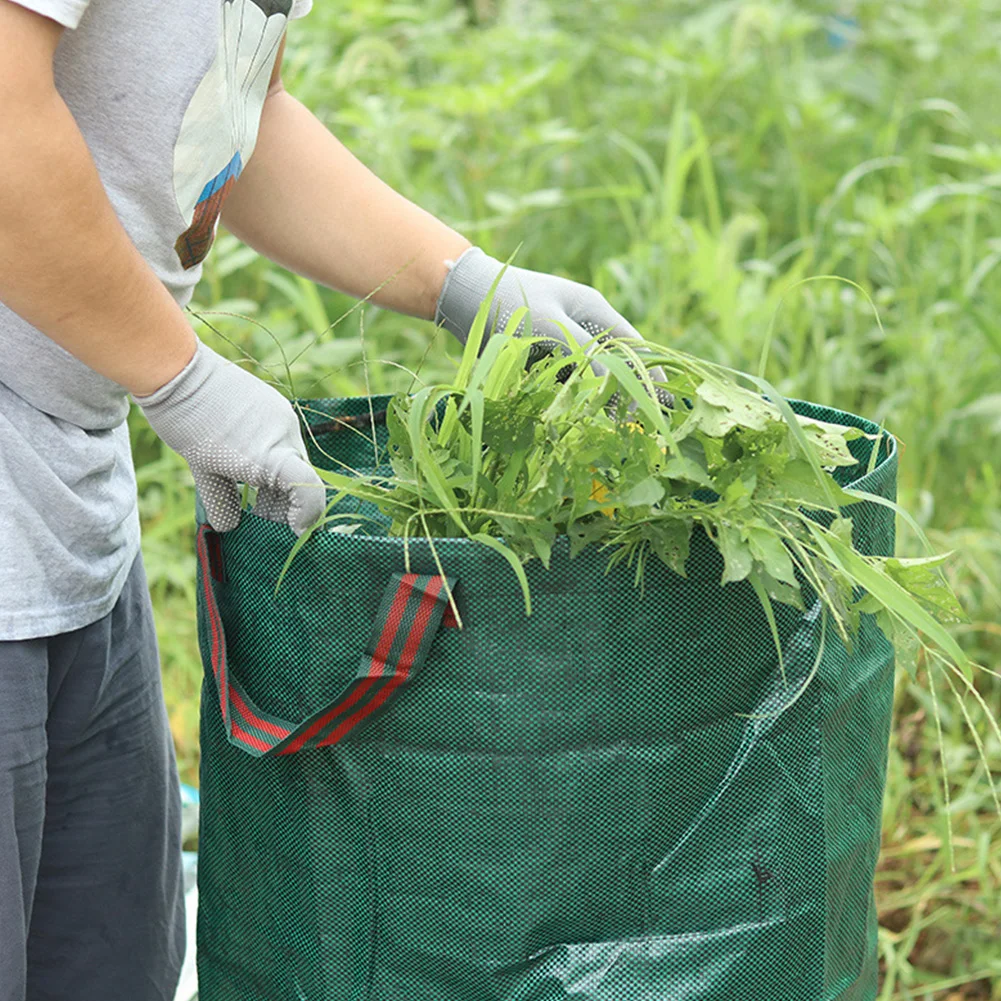 Garden Waste Bag 500L/300L/120L Garden Waste Bag Durable Reusable Yard Leaf Weeds Grass Container Storage Bag Foldable Garbage Waste Collection