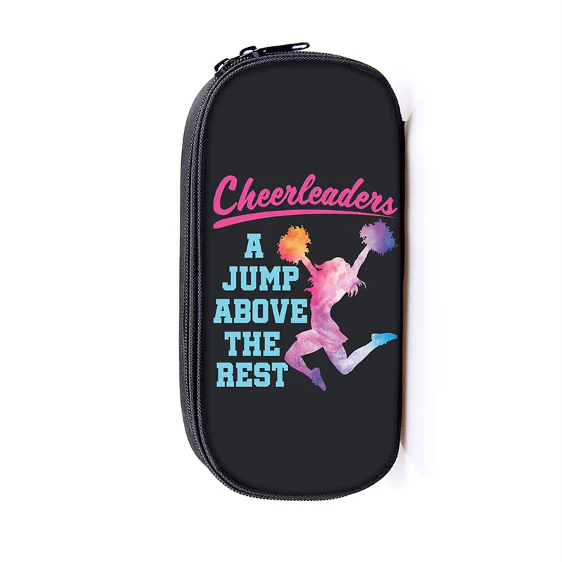 Cheerleading Girls Print Cosmetic Cases Pencil Bag Cute Cheerleader Stationary Bag Women Pencil Box School Case Supplies 2
