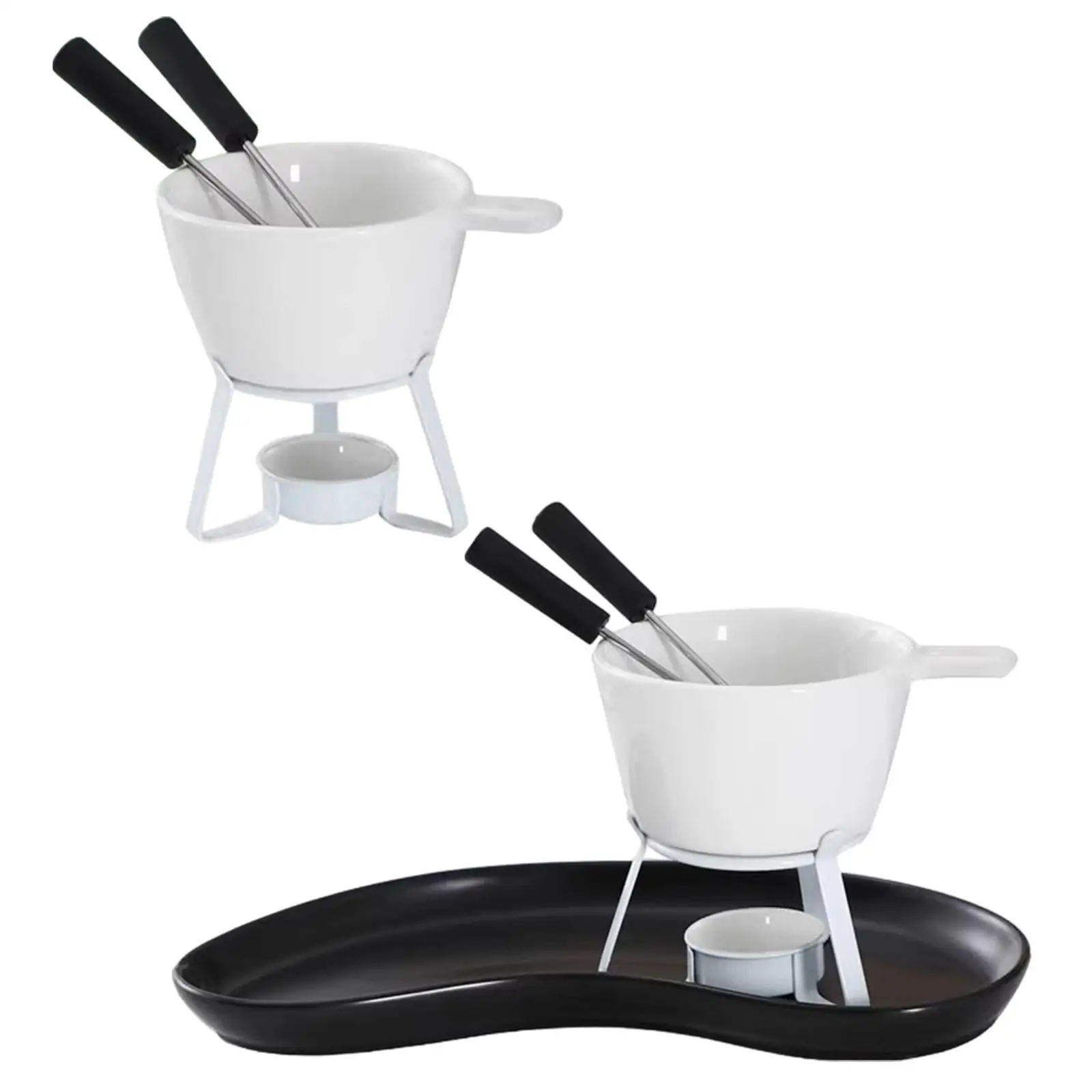 Fondue Pot Cookware Butter Warmer Set Ceramic Fondue Mug Cheese Serving Fondue