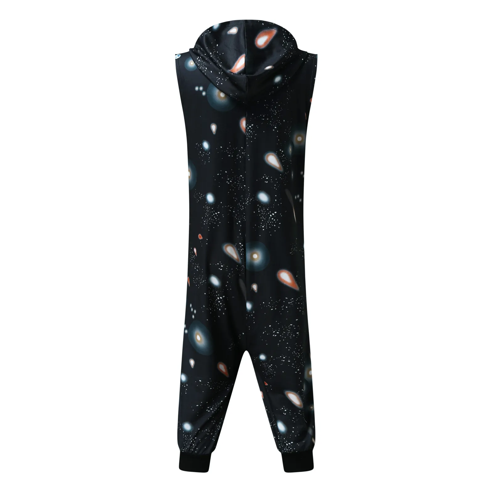 Men'S Print Hooded Jumpsuit Vantage Onesie Pajamas Sexy Sleeveless Hooded Home Wear Casual Comfortable Sleepwear Rompers