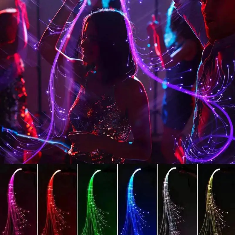 6ft LED Fiber Optic Dance Whip Rechargeable Glowing Flash Lighting Hand Rope Whip Rave Lighting For Festival Party Dance