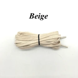 Premium Waxed Leather Waterproof Shoelaces - Flat Casual Outdoor Shoe Accessories - 180 cm (Beige)