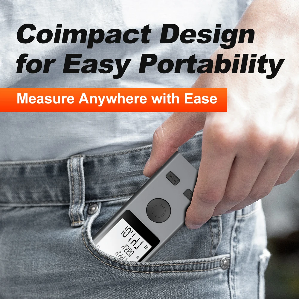 Mini Digital Distance Meter 30M 50M 60M Tape Build Measure Device Ruler Test Too