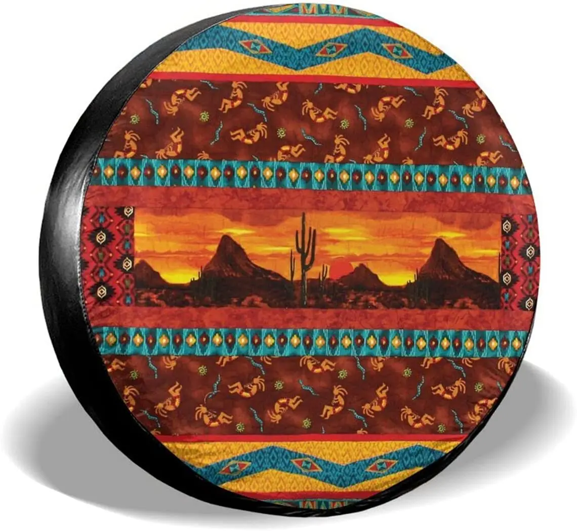 

Fall Decor Southwest Navajo Night Sunset Desert Spare Tire Covers Cute Car Accessories for Women Rv Tire Covers for Trailers Jee