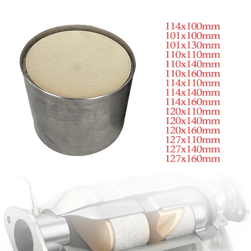 Catalytic Converter EURO 1 400 Cpsi High Flow 101/114/120/127*100 Mm Sport Three Way Round Ceramic Substrate Universal