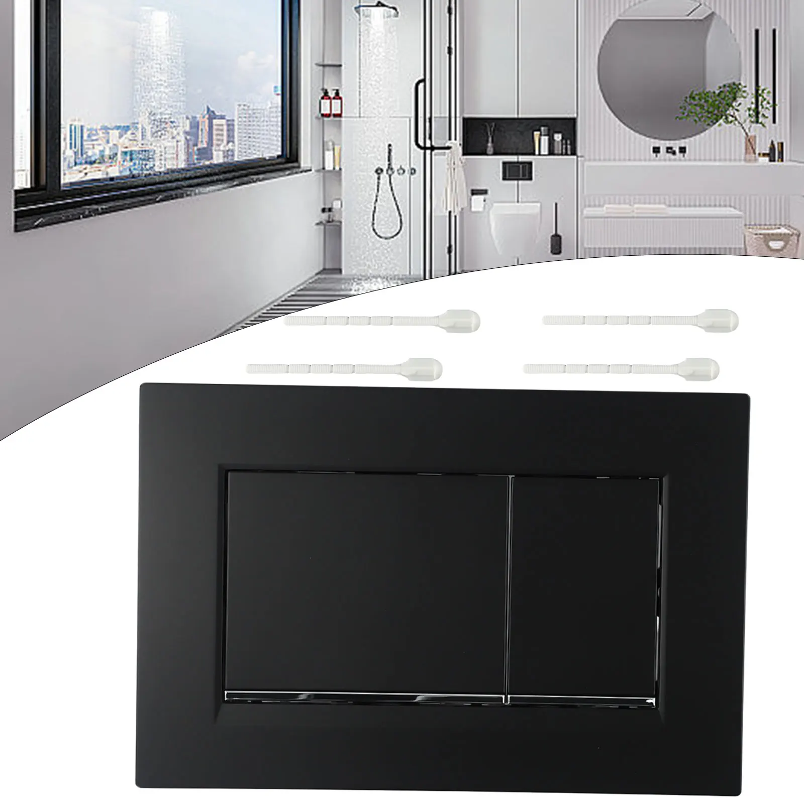 

Toilet Toilet Push Button Dual Flush Plate 12mm 164mm 246mm Button Chrome Double Crescent Dual Flush Toilet Bowls