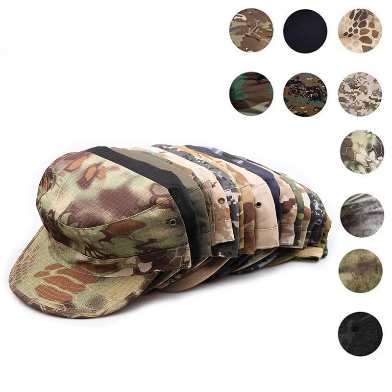 

Soldier Cap Men Army Fans Military Camouflage Flat Cap Cadet Field Outdoor Training Tactical Hats Breathable Hunting Hat