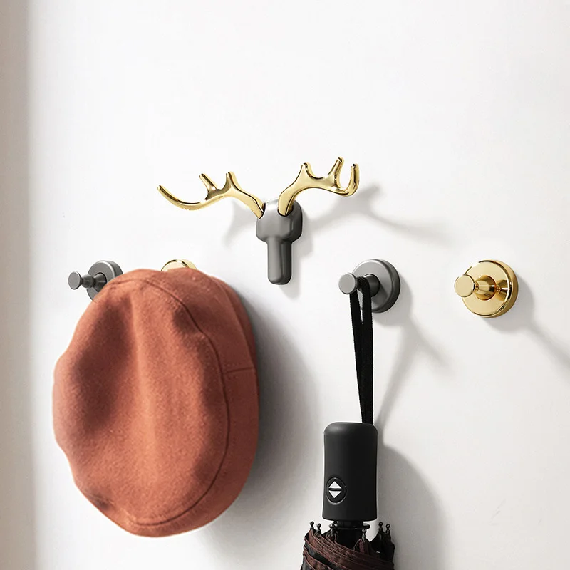 

Golden wall hanging deer horn hanging clothes hook, living room hook, bathroom accessory towel hook wall hooks key holder wall