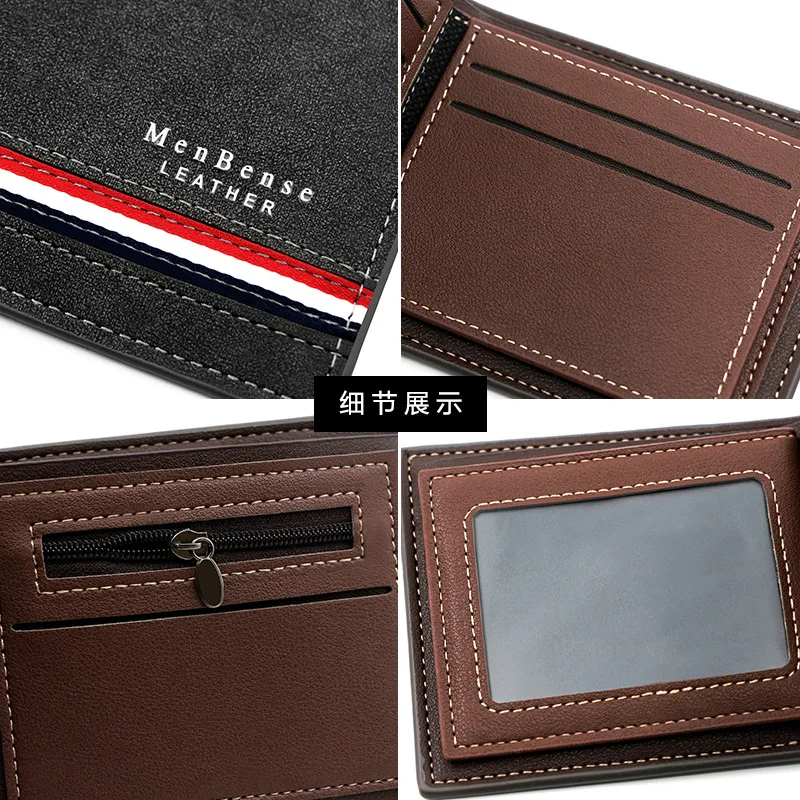 New Leather Wallet Men Luxury Slim Coin Purse Business Foldable Wallet Man Card Holder Pocket Clutch Male Handbags Tote Bag 3