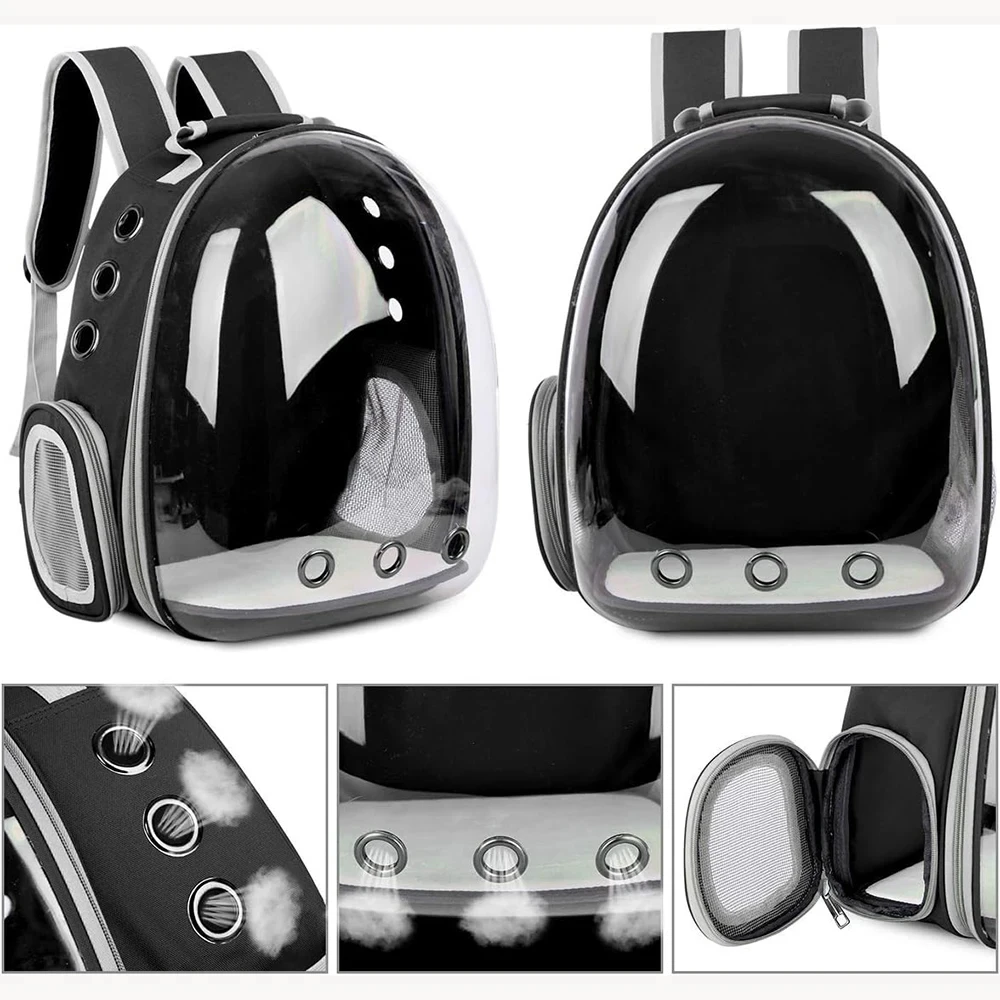 Pet Carrier Backpack Transparent Capsule Bubble Design Breathable for Small Animals