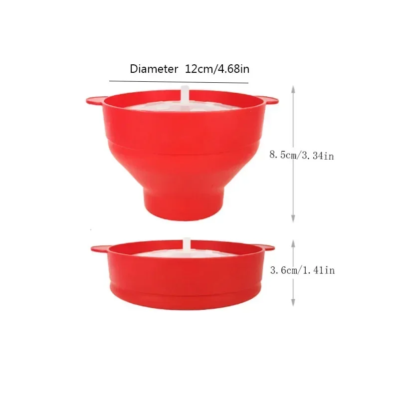 Kitchen Microwave Popcorn Bowl Bucket Silicone DIY Popcorn Maker Lid Chips Fruit Dish