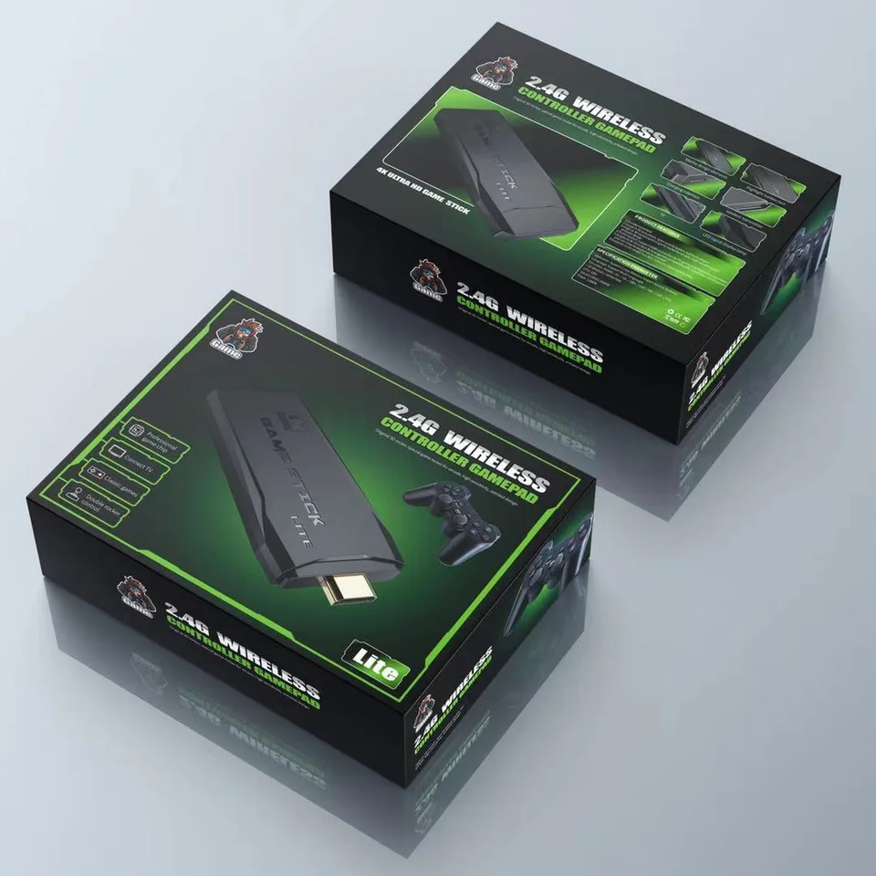 4K Retro Dual Wireless Controller Game Stick