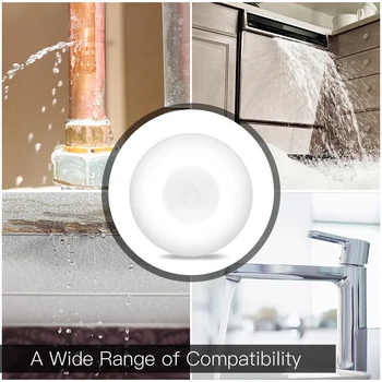 ZigBeeSensor de InundaciónDetector de Fuga de AguaAlerta de Tanque LlenoSistema de Alarma de SeguridadTuyaSmartjpg Domotiquerie