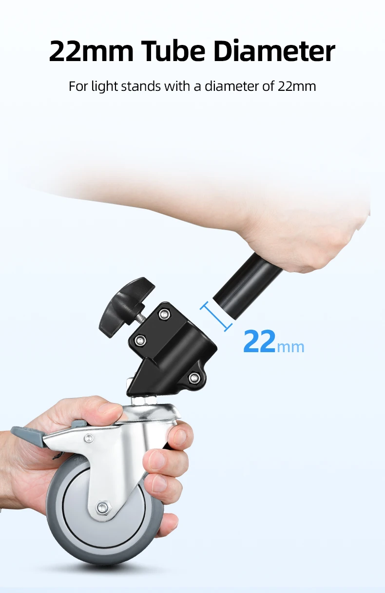 3 PCS Tripod Wheel Heavy Duty 22 MM Diameter Metal For Photography Photo Century